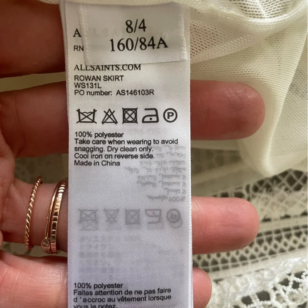 All Saints White Lace A-Line Midi Skirt - Picture 9 of 9